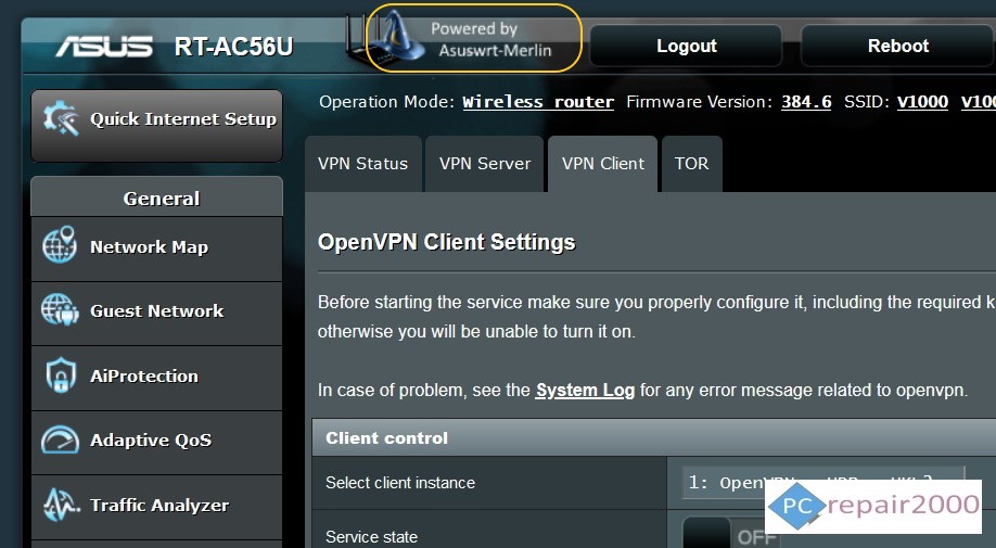 VPN Custom Router settings