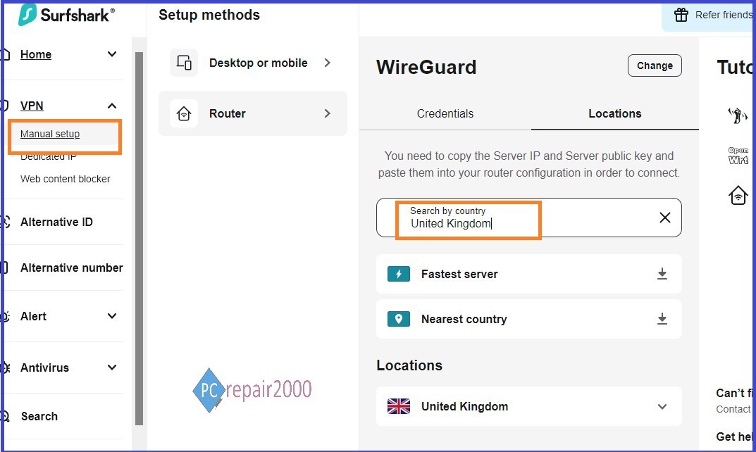 wireguard vpn account setup