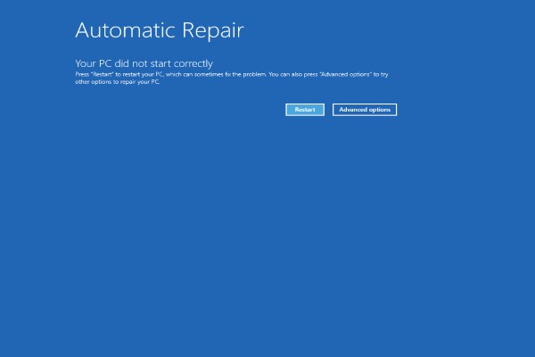 windows 10 automatic repair failed